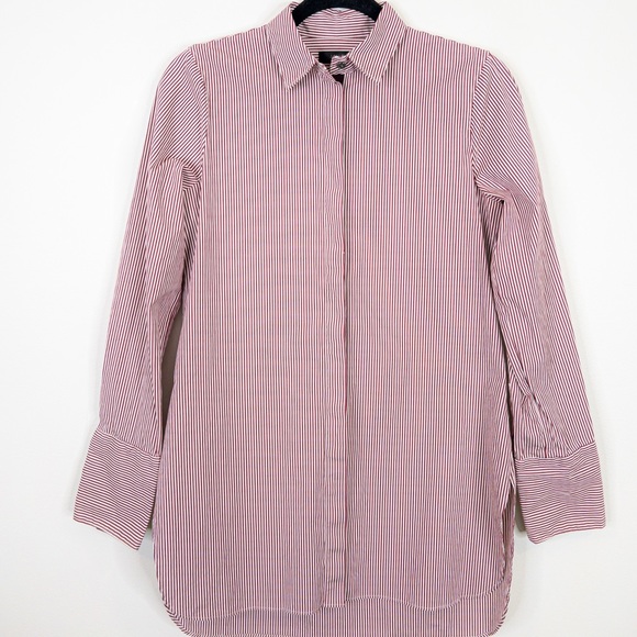 J. Crew Endless Burgundy Stripe Button Shirt - Picture 4 of 12